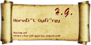 Horvát György névjegykártya