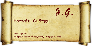Horvát György névjegykártya