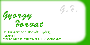 gyorgy horvat business card