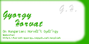 gyorgy horvat business card